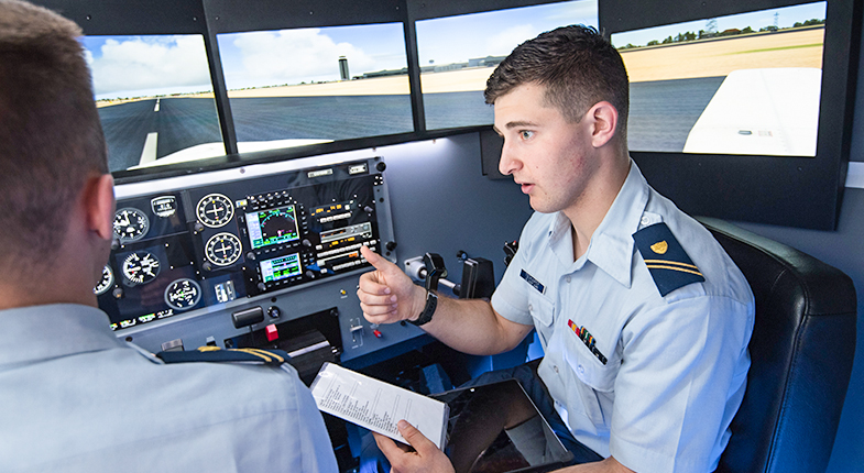 cadet in a simulator