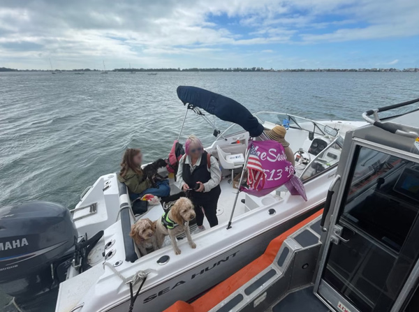 A Coast Guard Station Cortez law enforcement crew terminated an illegal uninspected small passenger vessel-for-hire operating on Anna Maria Sound, Thursday.