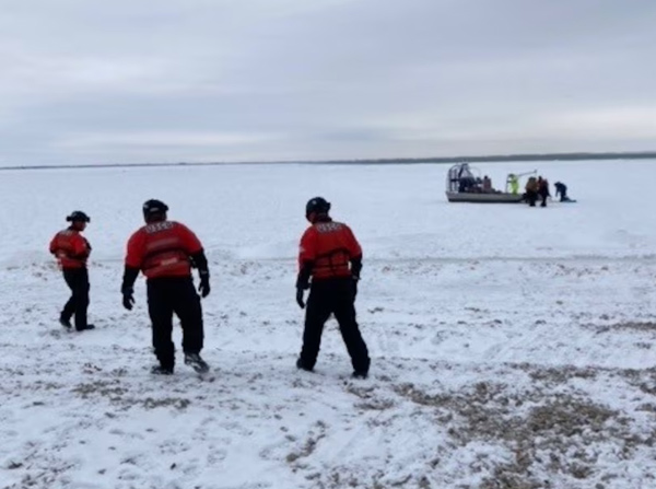 Coast Guard rescued nine people from an ice floe on Lake Erie, near Catawba Island, Monday.