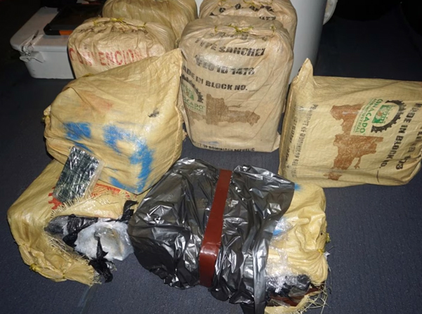 The crew of the Coast Guard Cutter Joseph Napier offloaded approximately 725 pounds of seized cocaine worth an estimated $5.4 million to Coast Guard Investigative Service and Drug Enforcement Agency Special Agents custody in San Juan, Puerto Rico, May 7, 2025. The interdiction occurred April 28, 2025, in waters north of Aguadilla, Puerto Rico, and is the result of multi-agency efforts in support of the Caribbean Corridor Strike Force. (U.S. Coast Guard photo)