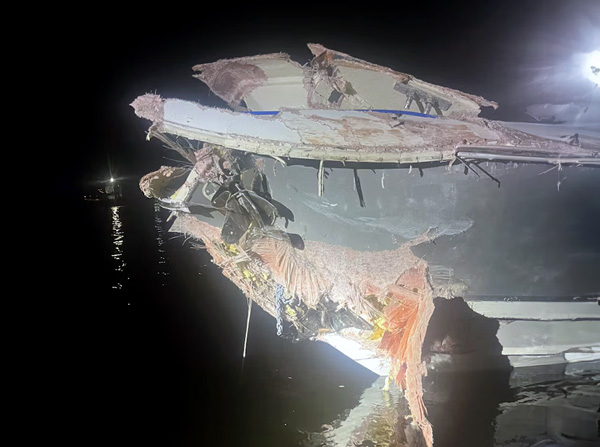 Coast Guard Station Fort Myers Beach rescue crews saved seven boaters after a vessel allision near Fort Myers Beach, Sunday. (U.S. Coast Guard courtesy photo)
