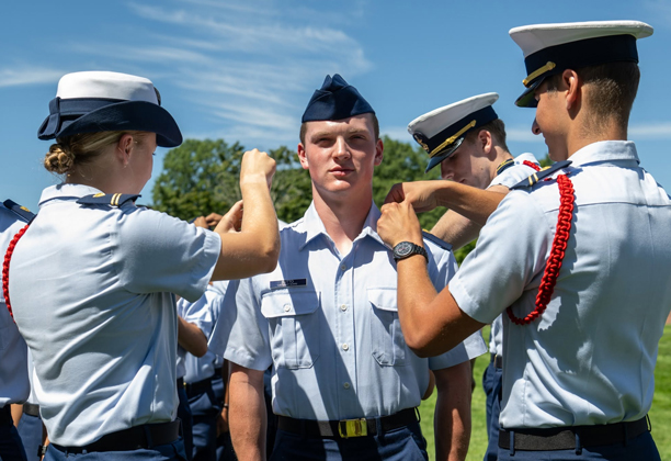 Class of 2030 shoulder boards ceremony